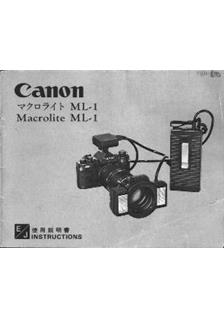 Canon Macro Lite manual. Camera Instructions.